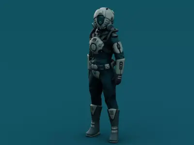 AUSTRONAUT J-1  Rigged for Unreal Engine - Unity - MIXAMO 3D model