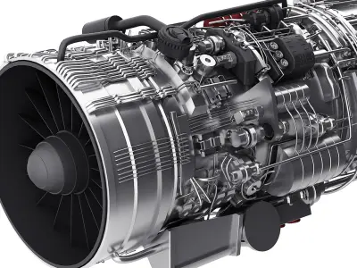 engine Low-poly 3D model