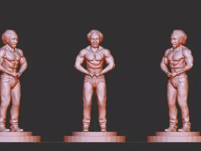 Albert Einstein bodybulder 3D print model