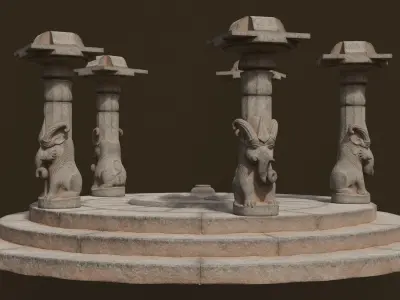 Stone Pillar Design 01 Low-poly 3D model