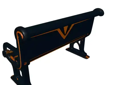 Vintage Cast Iron Park Bench 3D model