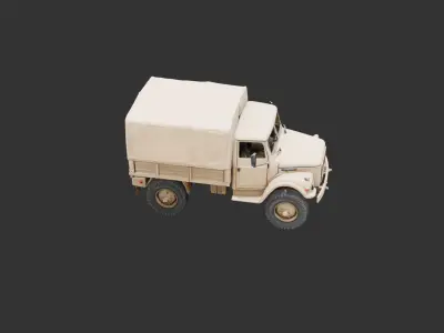 Desert Military Truck Low-poly 3D model