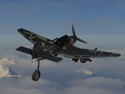 Low poly Stuka 3d Model Junkers Ju 87 Low-poly 3D model