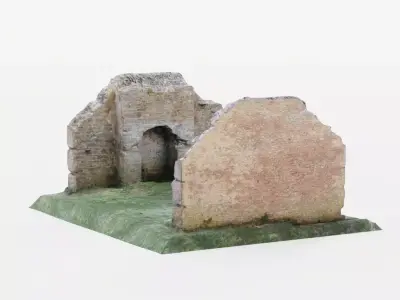 Ruin of Old Stone Building - Game-Ready Photoscan Low-poly 3D model
