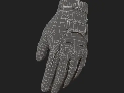Gloves Sci-fi military fantasy combat soldier armor develop  Low-poly 3D model