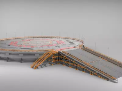 sci-fi landing platform 4 3D model