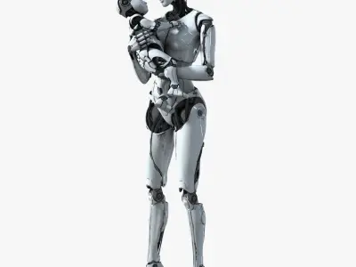 Mother and Son Cyborgs Collection 3D model