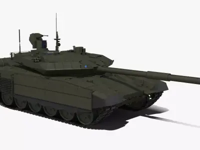 T-90 MS Green Clean Low-poly 3D model