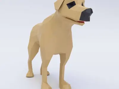 Street dog 3d model  Low-poly 3D model
