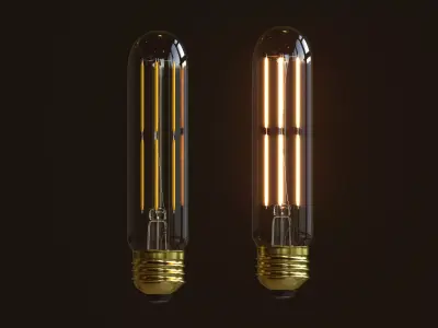Tubilar light bulb 3D model