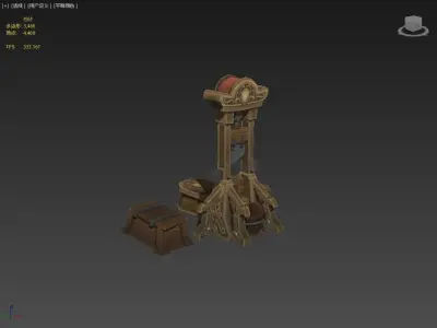 Guillotine 3D model Low-poly 3D model