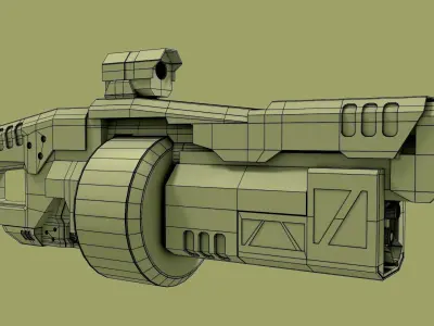 sci fi grenade launcher 3D model