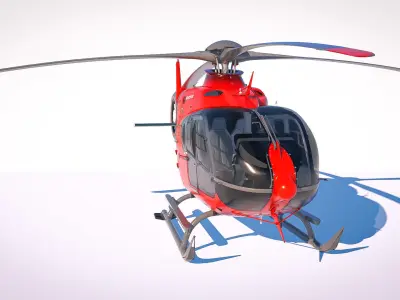 3D Model of Airbus Helicopter H135 With Cockpit and Interior 3D model