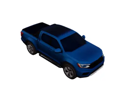 Low Poly Generic Pickup Truck Vehicle Model PBR Texture Low-poly 3D model