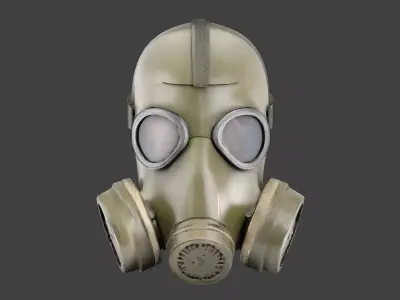 Gas mask Low-poly 3D model 16