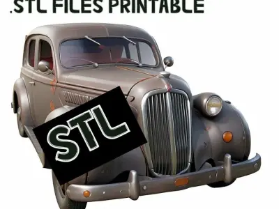 1938 Plymouth Car 3D Model for 3D Print - STL 3D File 3D model