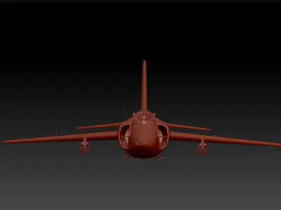 Q-5 fighter Low-poly 3D model