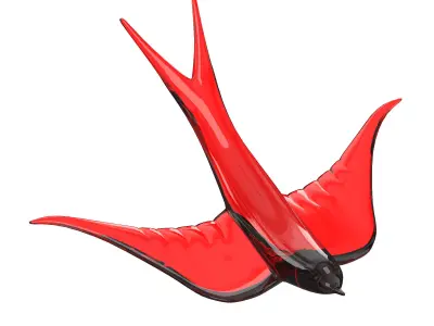 red glass bird 3D model