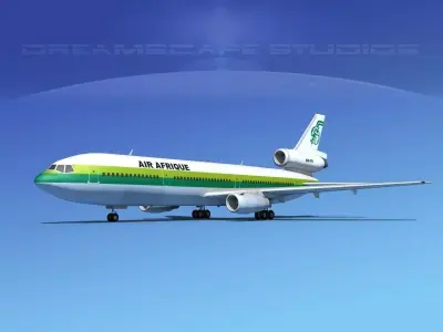 Douglas DC-10 Afrique 3D model