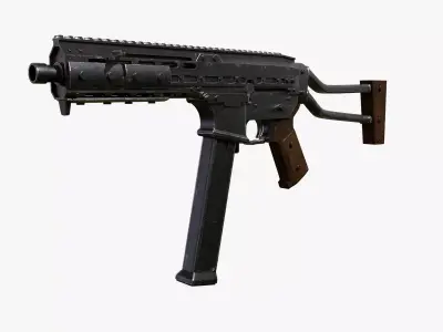 the gun smg45 3D model Textures Low-poly 3D model