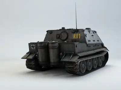 Low Poly Sturmtiger ww2 german heavy assault mortar Low-poly 3D model