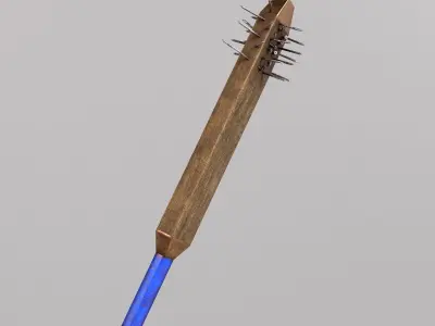 Set of three low poly models of a post-apocalyptic survivalist Low-poly 3D model