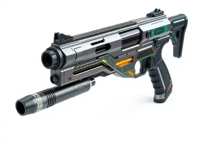 Futuristic Energy Rifle model pack Low-poly 3D model