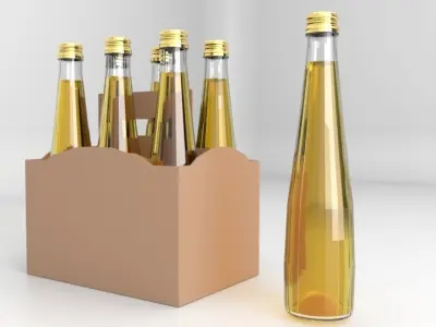 Beverage Branding Package No3 6Pack Low-poly 3D model