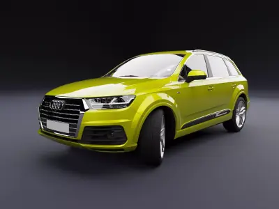 Audi Q7 Tfsi e Yellow Dark 3D model