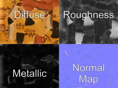 Ancient Greek Amphora Painted Design model pack Low-poly 3D model