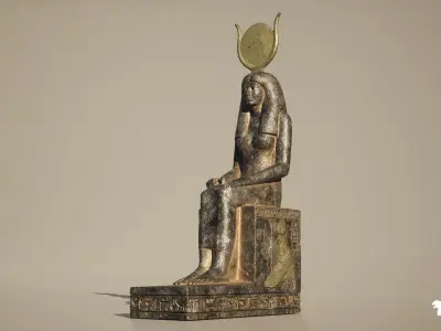 Egyptian Statues Pack Low-poly 3D model