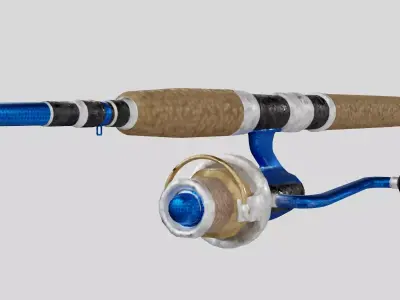 Animated Fishing Rod Collection Low-poly 3D model