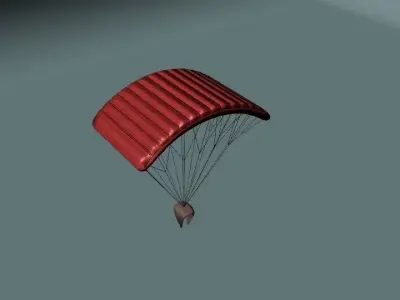 Airdrops parachute flying in sky 3D model