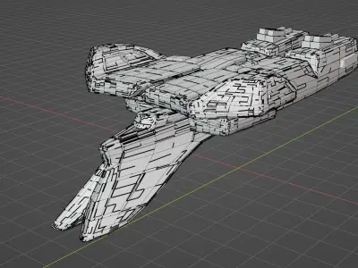 Futuristic Sci-Fi Spaceship 3 3D model