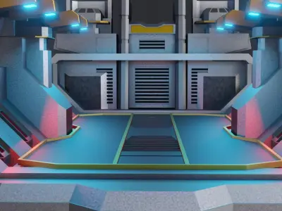 Sci-fi Military Station - Game Ready - PBR Low-poly 3D model