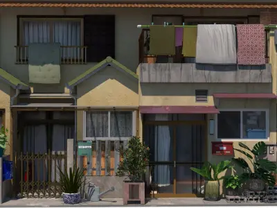 Osaka Townhouses PBR Remastered 3D model purchase