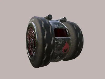 Cyberpunk Vehicle Lets Roll Combat Design 3D model