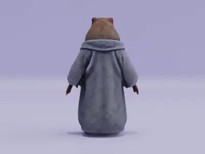 Capybara Humanoid Character Wear Robe Free low-poly 3D model