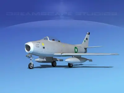 North American F-86 Sabre Jet Pak 3D model