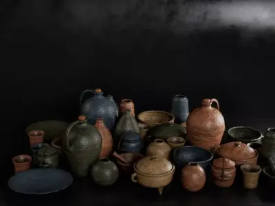 Clay Pottery Free low-poly 3D model