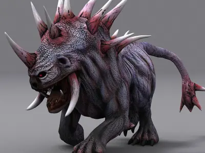 3DRT-Hellhounds monsters Low-poly 3D model