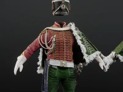 Soldier Napoleon High Rank Officer 3D model