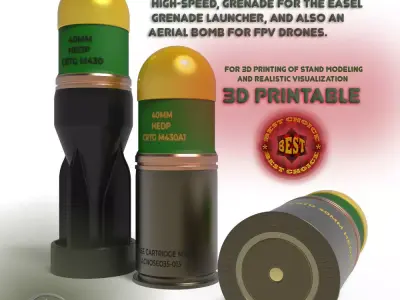 M430 40mm Projected Grenade Bomb for FPV drones Shell Cartridge 3D model
