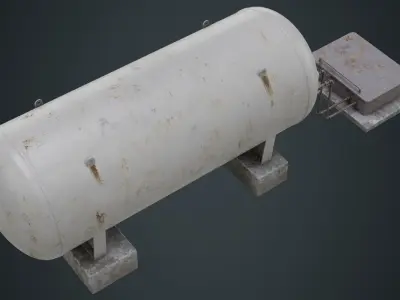 Industrial Gas Tank 2B Low-poly 3D model
