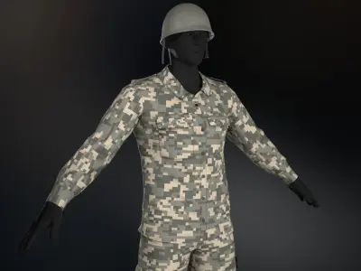 10 Army Outfit Camouflage  Low-poly 3D model