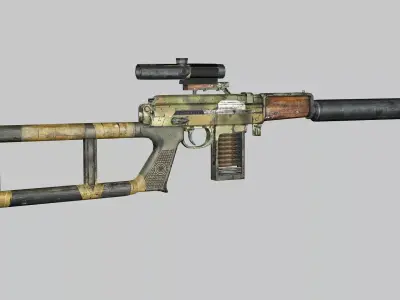 Sniper Denel 11NTW-20 Low-Poly 3D Model Low-poly 3D model purchase