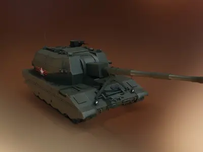 Russian Tank - 2S35 Koalitsiya-SV Low-poly 3D model