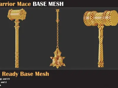 50 Warrior Mace Base Mesh - VOL 02 - Game Ready Low-poly 3D model