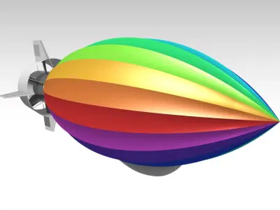 Simple Airship Low-poly 3D model