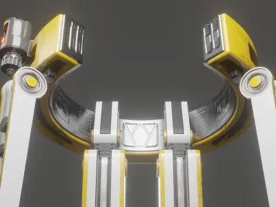 Yellow Robot Sci-fi 3D model